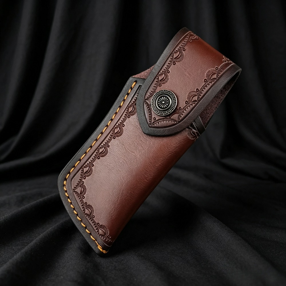 Leather Edc. Carry Pouch - Kolekcjonerska kabura na nóż z tłoczonej