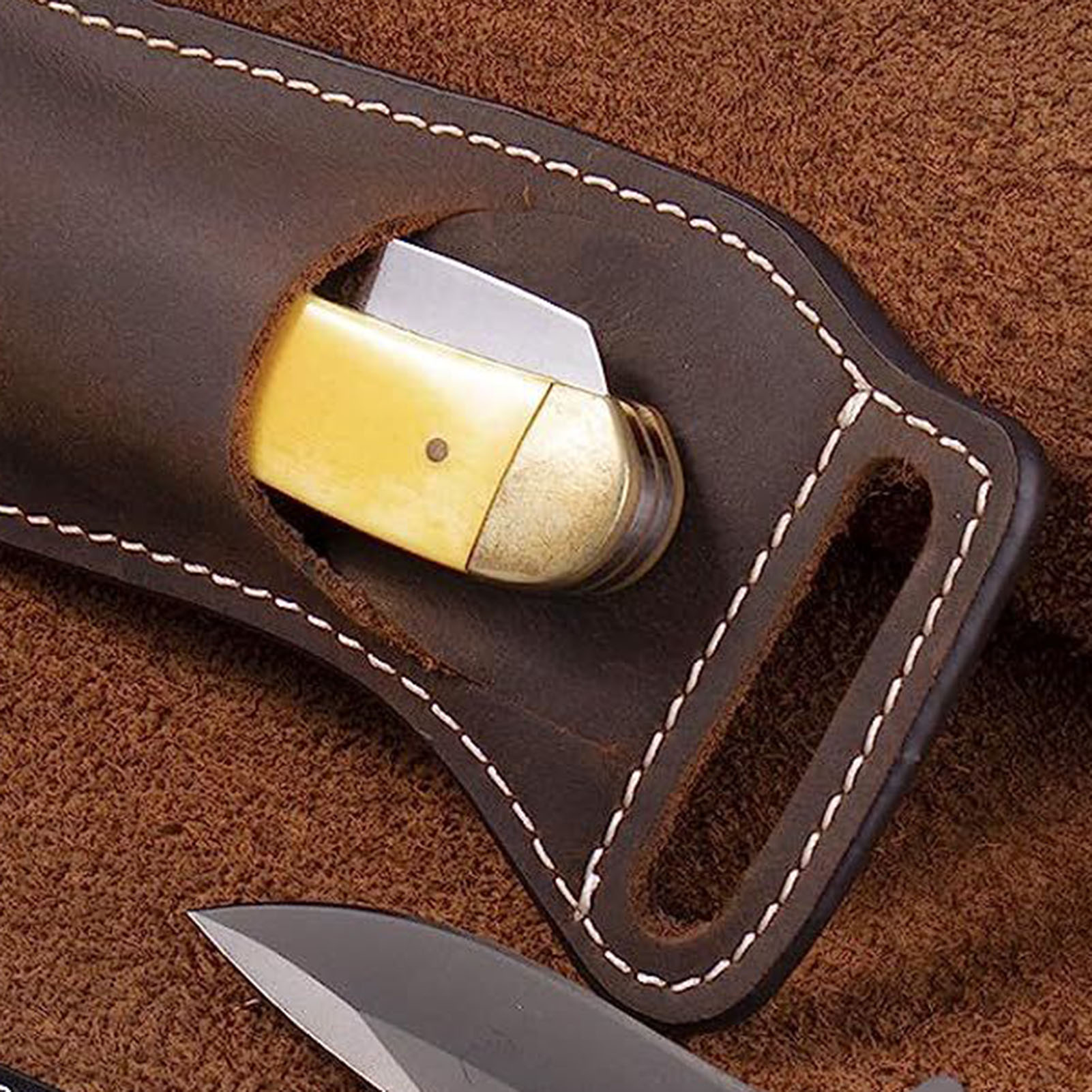 Brązowa skórzana torba na nóż  – Edc Carry Essentials recenzja i cena