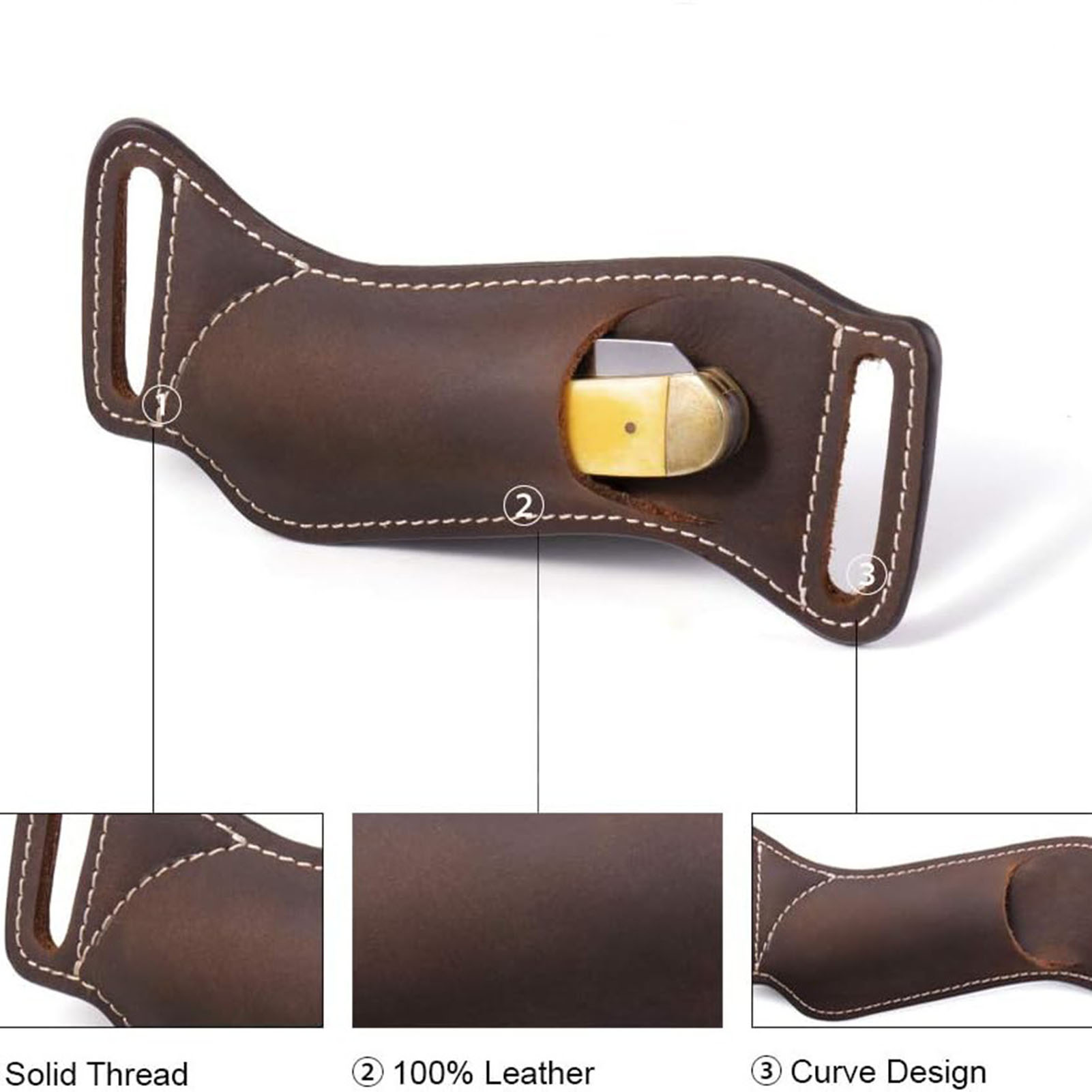 1 szt. Składane etui na nóż ze – Leather Edc. Carry Pouch recenzja i cena